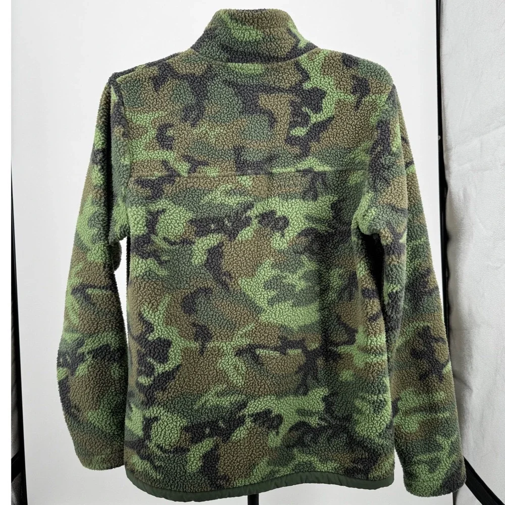 The North Face Mens Campshire Sherpa Fleece Pullover Camo Green Small